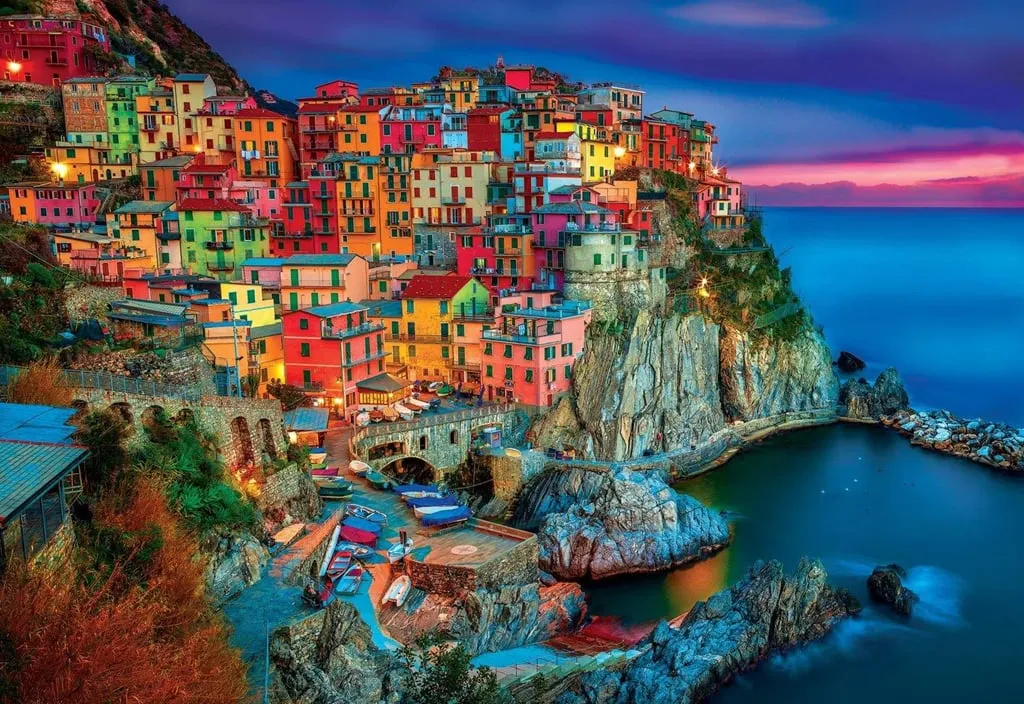 alt: Bản đồ du lịch Cinque Terre với năm ngôi làng