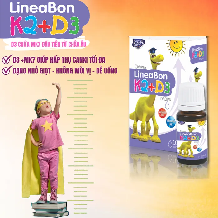 alt: Bảng liều dùng Vitamin D3K2 Lineabon theo độ tuổi