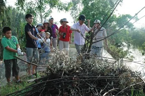 alt: Sếu đầu đỏ - loài chim quý hiếm tại Vườn Quốc gia Tràm Chim