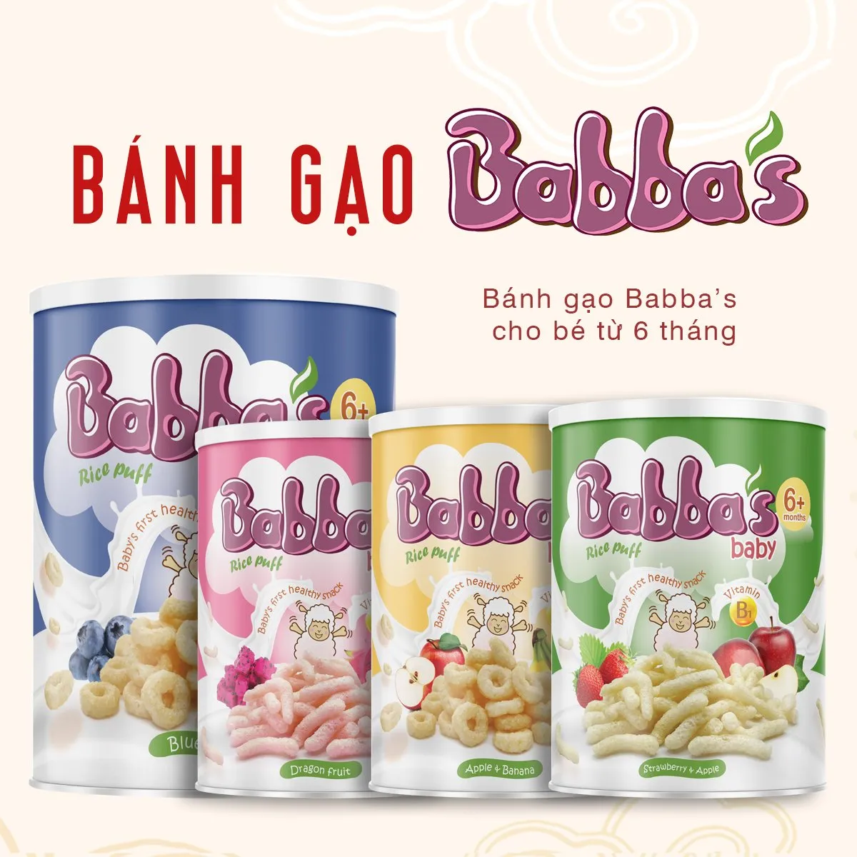 Alt text: Bé đang cầm bánh gạo Babba's Baby trên tay