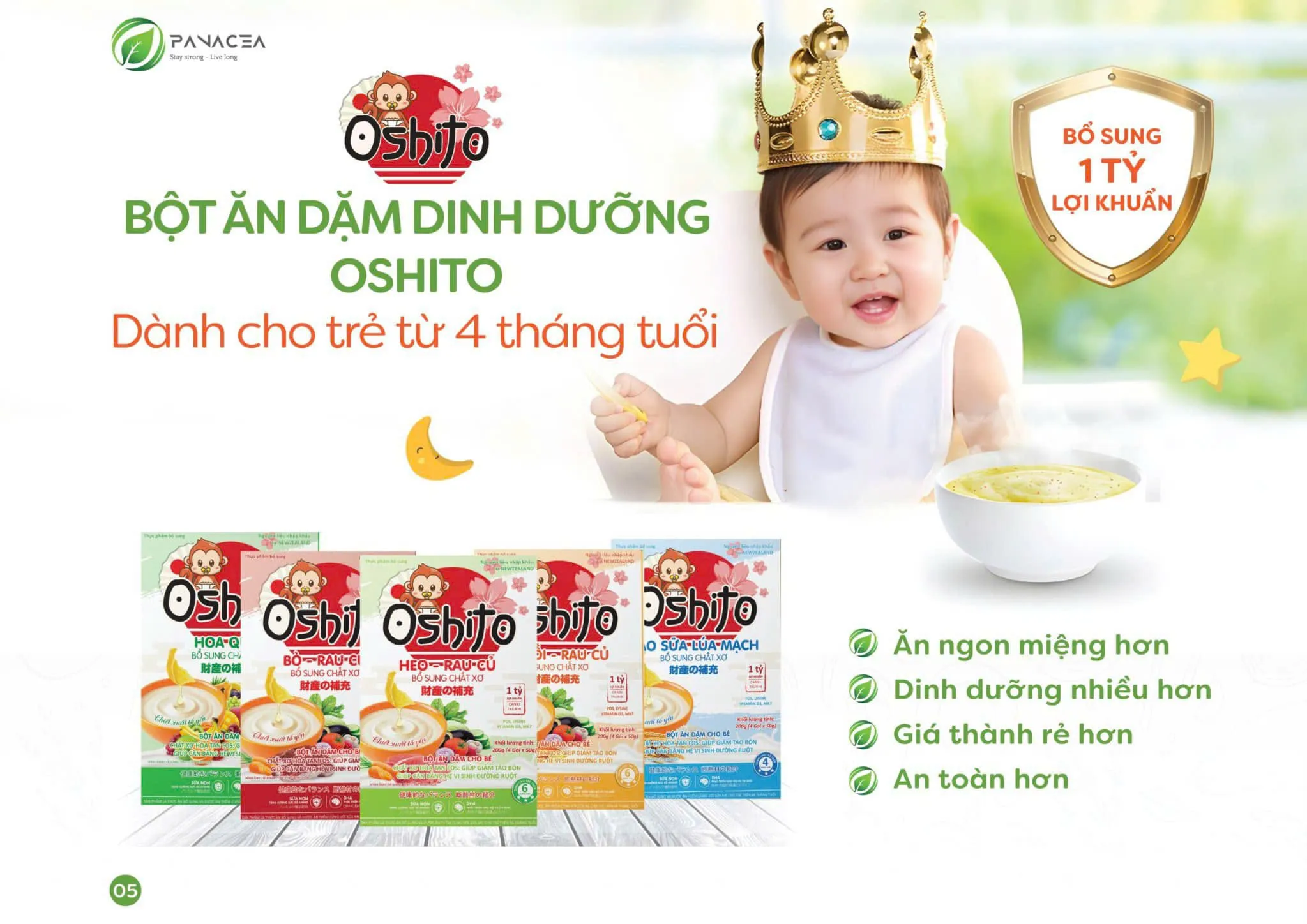 alt text: Bột ăn dặm Oshito chiết xuất tổ yến