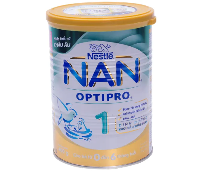 alt text: Hộp sữa Nan Pro 1 400g cho bé từ 0-6 tháng tuổi