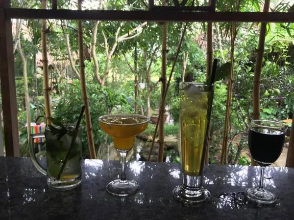 alt text: Nội thất bên trong Vu Homestay Huế, đơn giản và gần gũi với thiên nhiên
