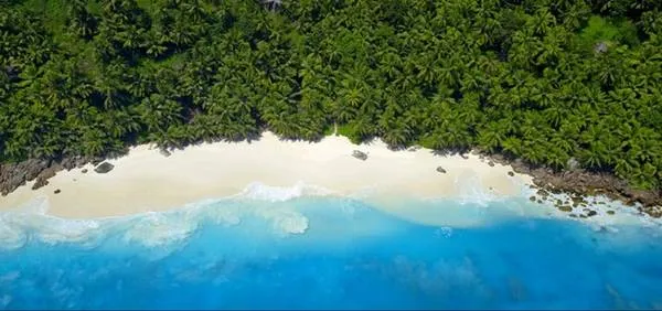 Bãi biển Seychelles với cát trắng mịn, nước trong vắt và những khu rừng xanh tươi