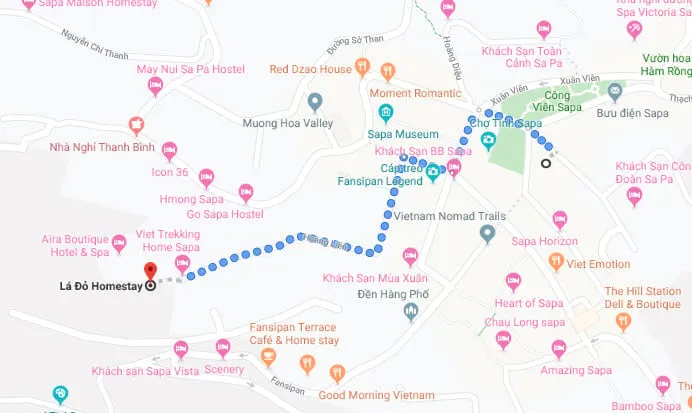 Bản đồ chỉ đường đến Lá Đỏ Homestay