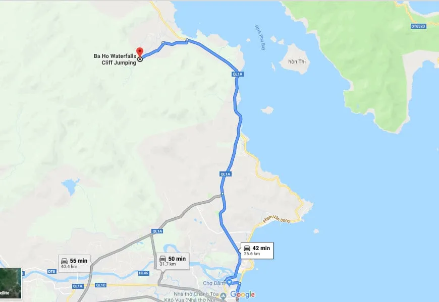 Bản đồ đường đi đến Thác Ba Hồ