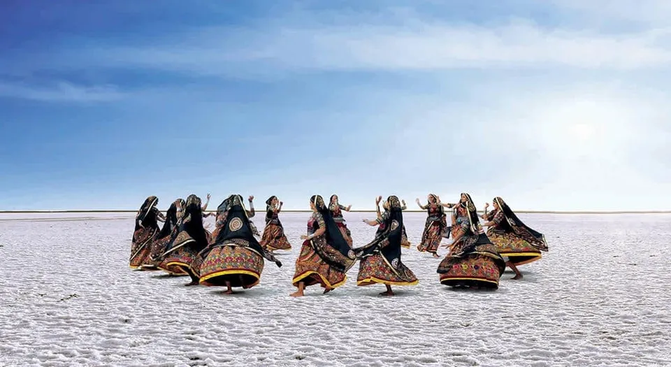 Bản đồ phân chia Great Rann và Little Rann tại đồng bằng muối Rann of Kutch. Ảnh: CNN.