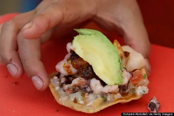 Bánh Tostada hải sản - Món ăn của Mexico