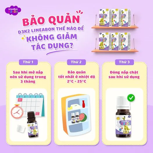 Bảo quản Lineabon D3K2 đúng cách