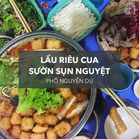 Bát lẩu riêu cua đồng thơm ngon, hấp dẫn với nước dùng thanh ngọt, thịt bò và sườn sụn đầy đặn.