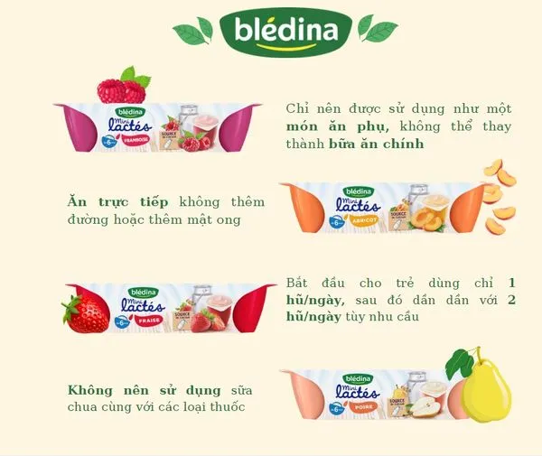 Bé đang ăn sữa chua Bledina