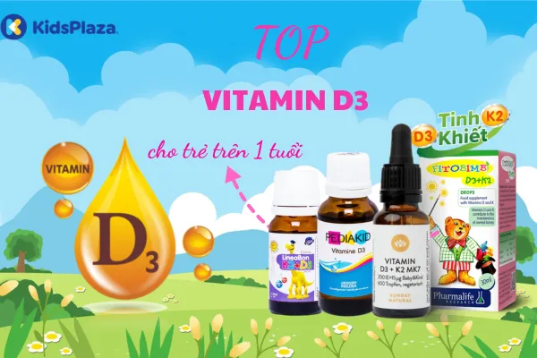 Bé đang uống vitamin D3