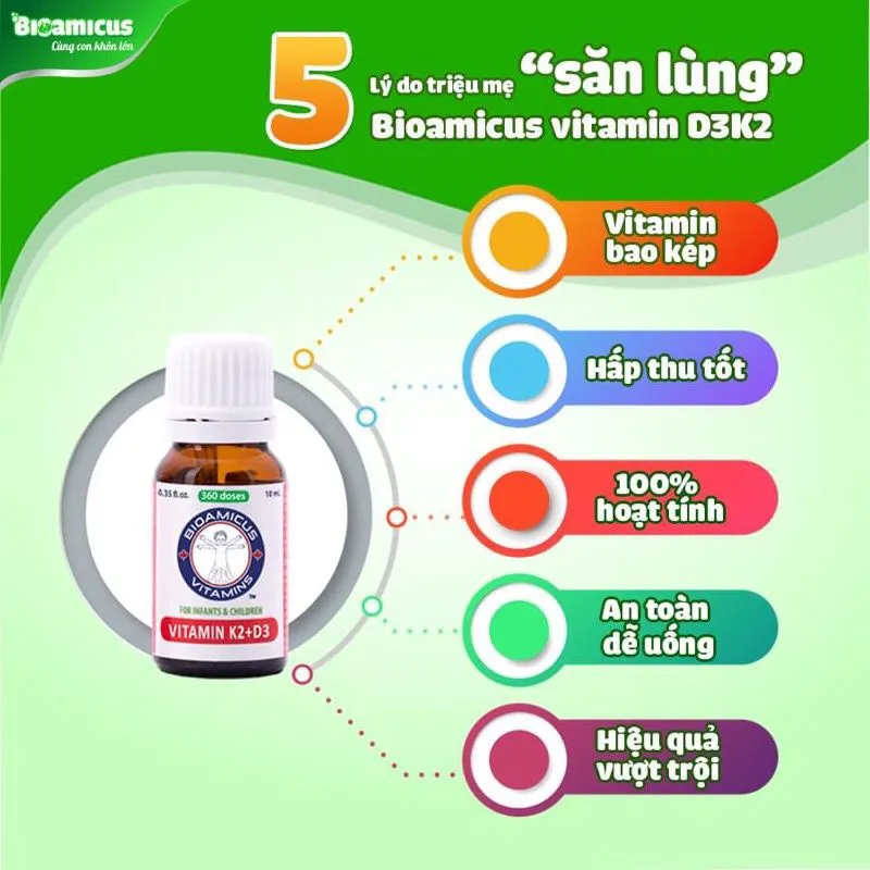 Bé khỏe mạnh nhờ bổ sung vitamin D3K2