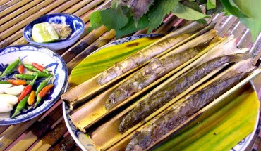 Cá kèo nướng ống sậy