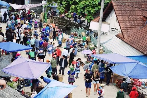 Các loại rau củ, thảo dược tươi ngon được bày bán tại chợ phiên Bắc Hà. Đây là sản phẩm do người Mông trồng và mang đến chợ.