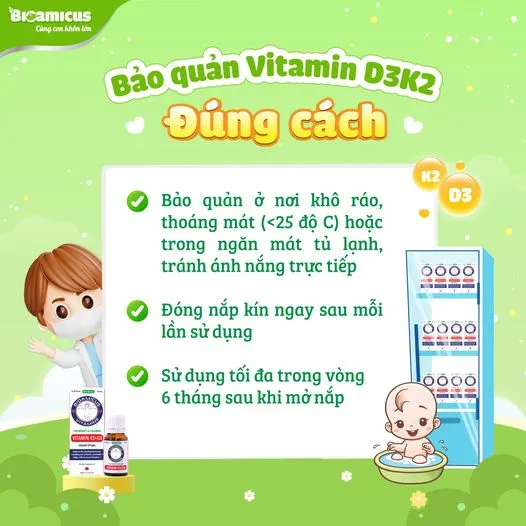 Cách bảo quản vitamin D3K2 Bioamicus đúng cách