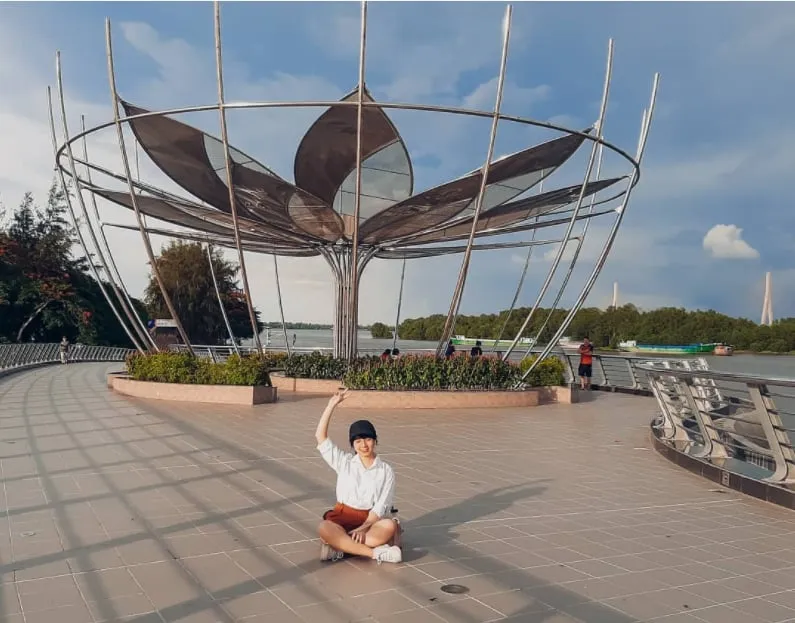 Cầu đi bộ Cần Thơ về đêm
