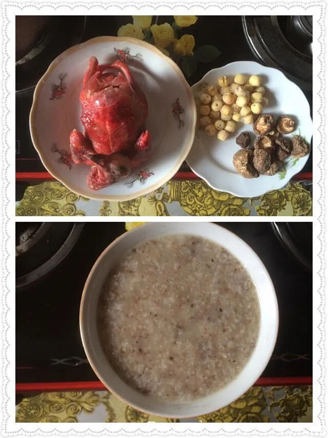 Cháo chim bồ câu hầm hạt sen