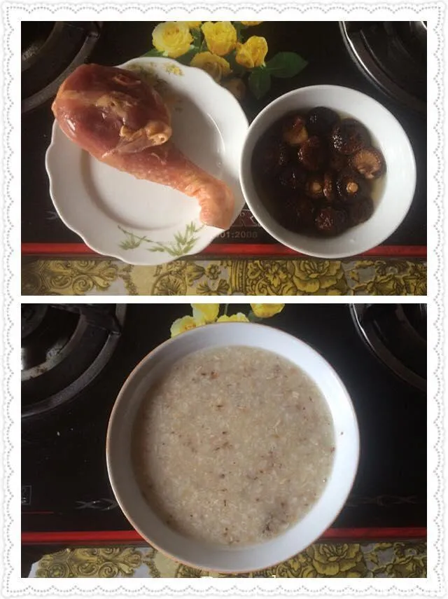 Cháo gà nấm hương