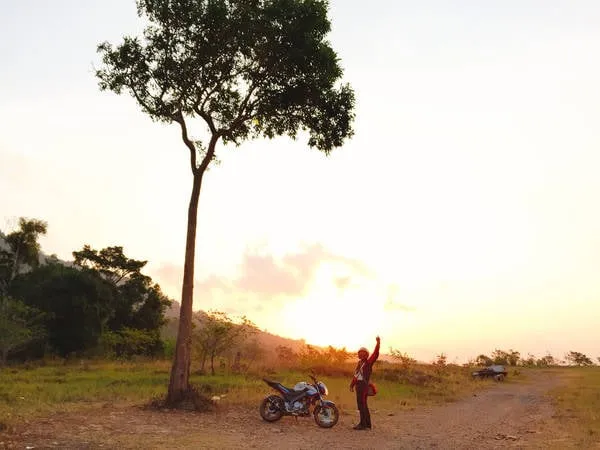 Đón bình minh ở trên đèo Bokor.