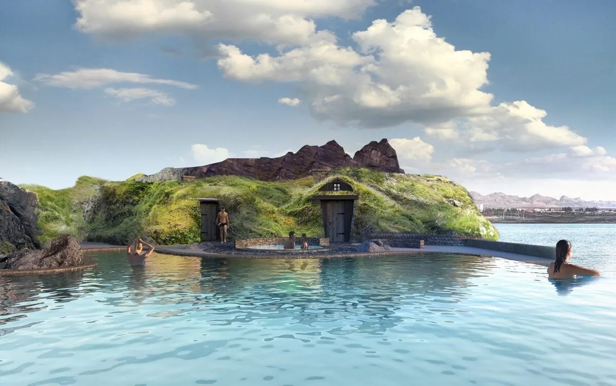 Du khách thư giãn tại Sky Lagoon