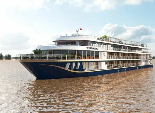 Du thuyền Victoria Mekong sang trọng trên sông. Ảnh: Victoria Mekong Cruises.