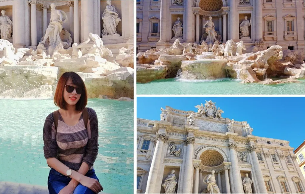 Dung Trần tại đài phun nước Trevi Fountain