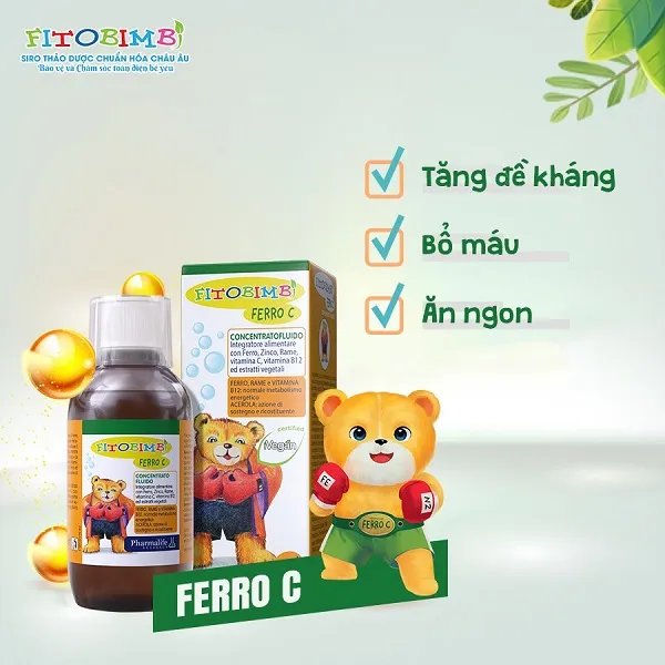 Fitobimbi Ferro C giúp bổ sung sắt và kẽm cho trẻ