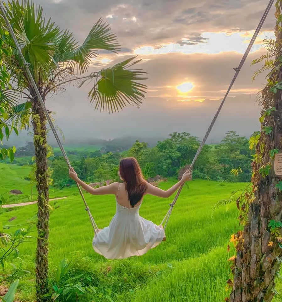 Khung cảnh ruộng bậc thang ở Pù Luông