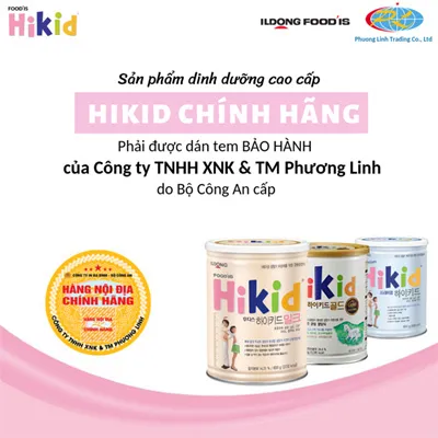 Lon sữa Hikid với tem chống hàng giả
