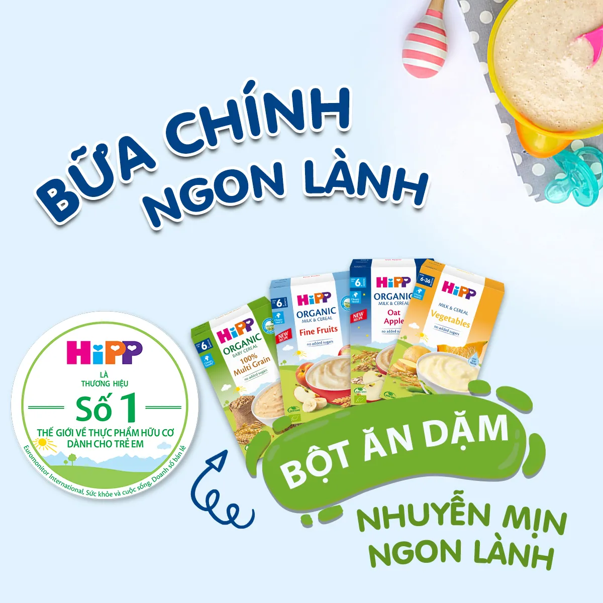 Lưu ý khi pha bột ăn dặm Hipp