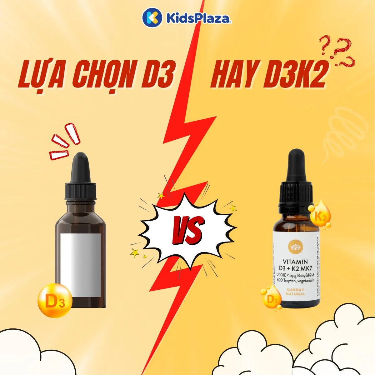 Nên bổ sung D3 hay D3K2 cho trẻ sơ sinh?