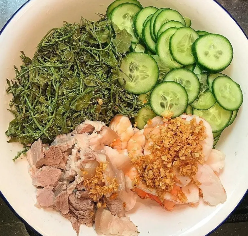 Nguyên liệu cho món gỏi sầu đâu