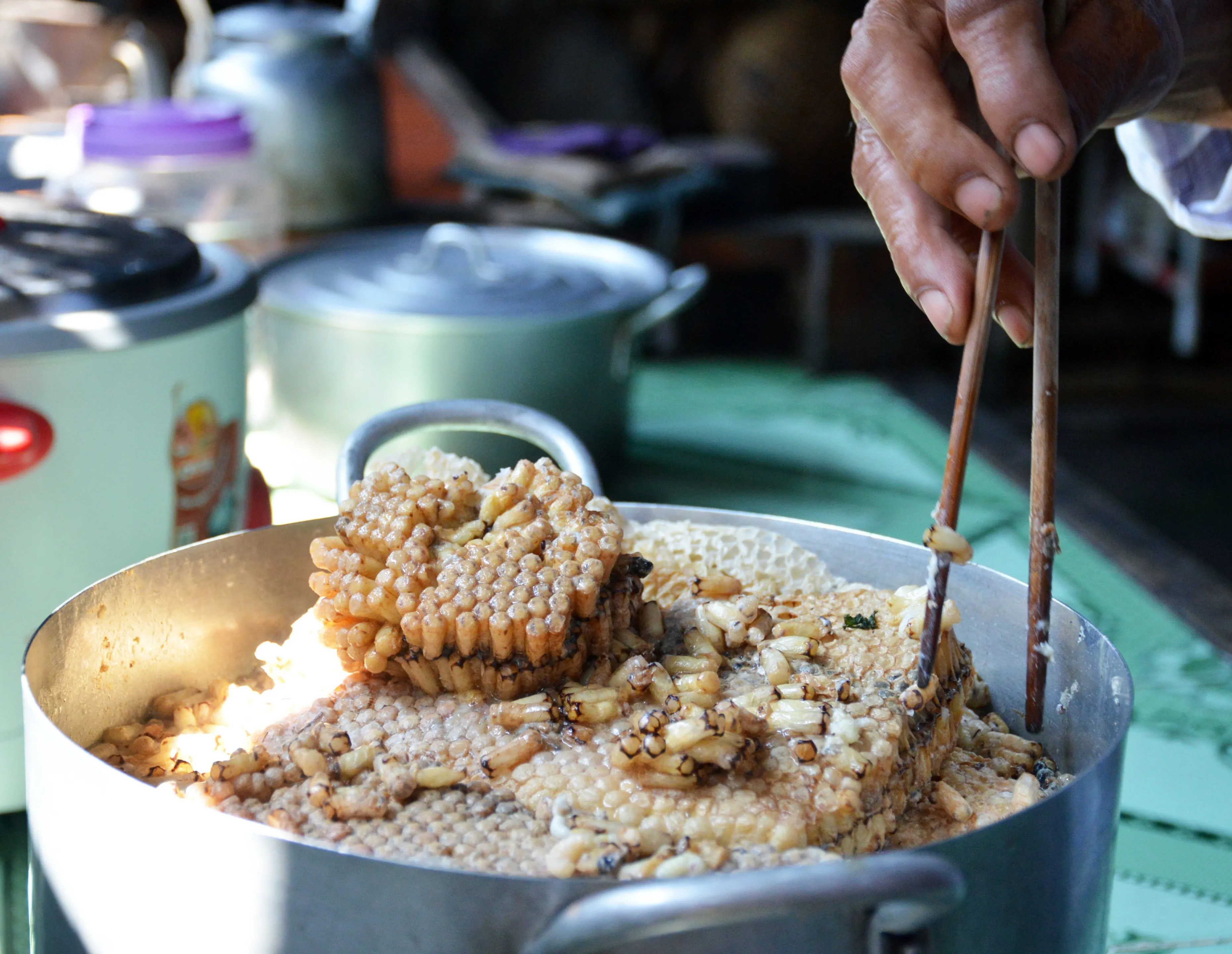 Nhộng ong luộc