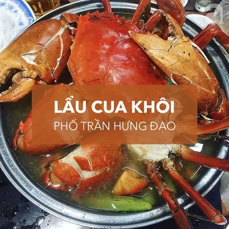 Nồi lẩu cua thơm ngon, hấp dẫn với nước lẩu chua dịu, cua chắc thịt.