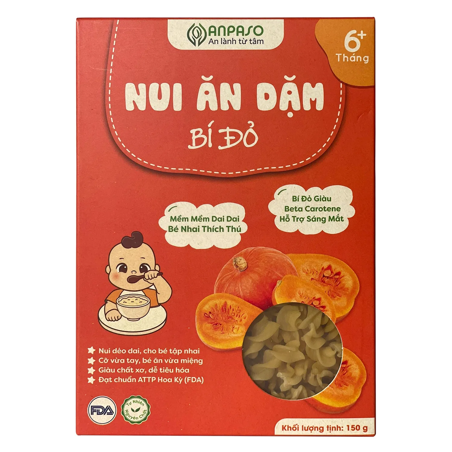 Nui Anpaso vị bí đỏ giúp bé sáng mắt