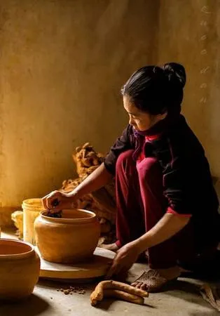 Phụ nữ Trù Sơn làm gốm