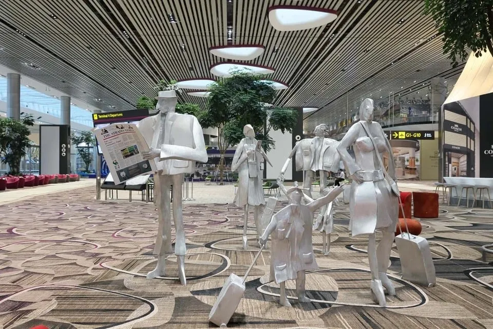 Sảnh chờ rộng lớn tại Terminal 4 sân bay Changi. Ảnh: Changi Airport