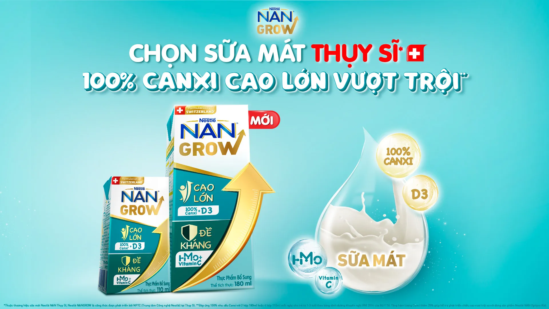 Sữa NAN Grow pha sẵn hỗ trợ phát triển chiều cao