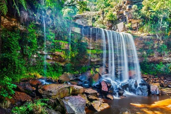 Thác nước trong công viên quốc gia Bokor. Ảnh: asiatrips.travel