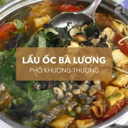 Tô lẩu ốc Bà Lương chua cay, hấp dẫn với ốc nhồi to, chả ốc, mọc ốc, sủi cảo ốc.