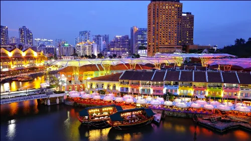 Toàn cảnh Clarke Quay Singapore về đêm