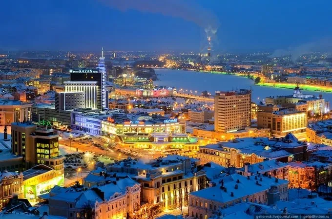 Toàn cảnh thành phố Kazan bên bờ sông Volga