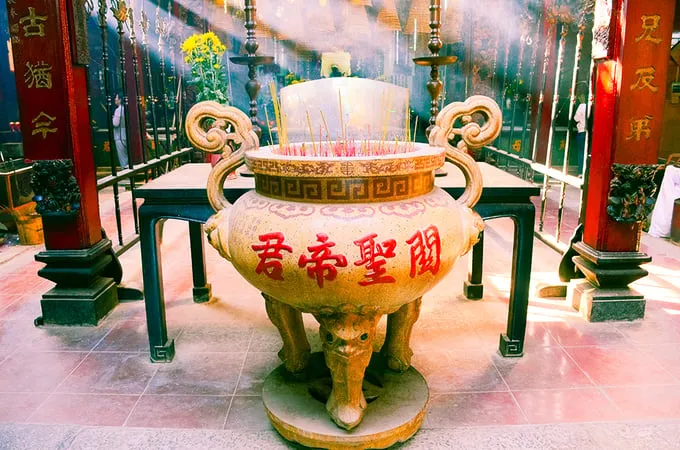 Tượng Quan Công được thờ phụng trong chùa