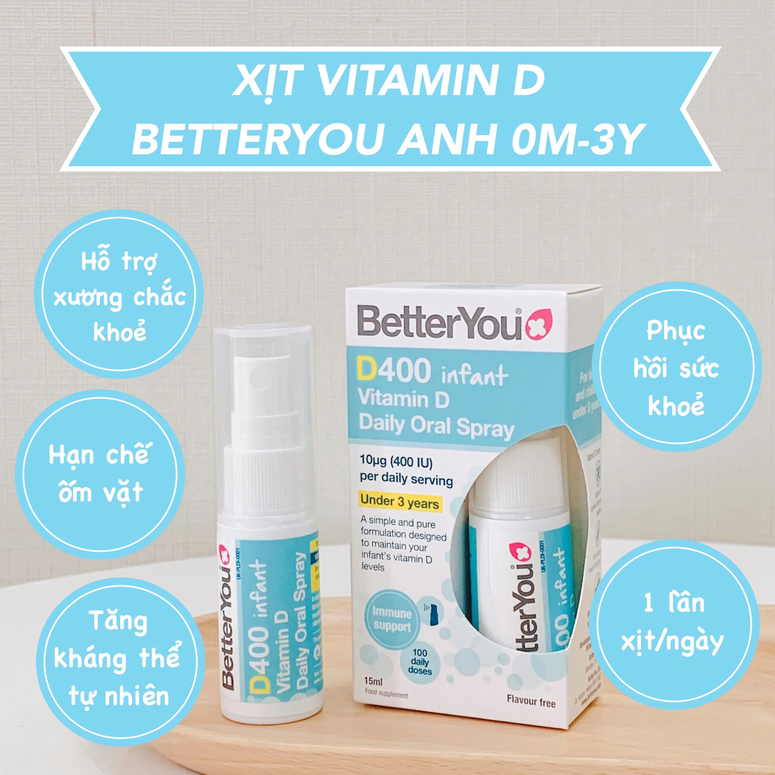 Vitamin D3K2 dạng xịt Better You Dlux