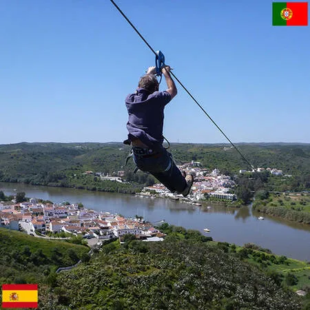 Zipline xuyên biên giới giữa Tây Ban Nha và Bồ Đào Nha